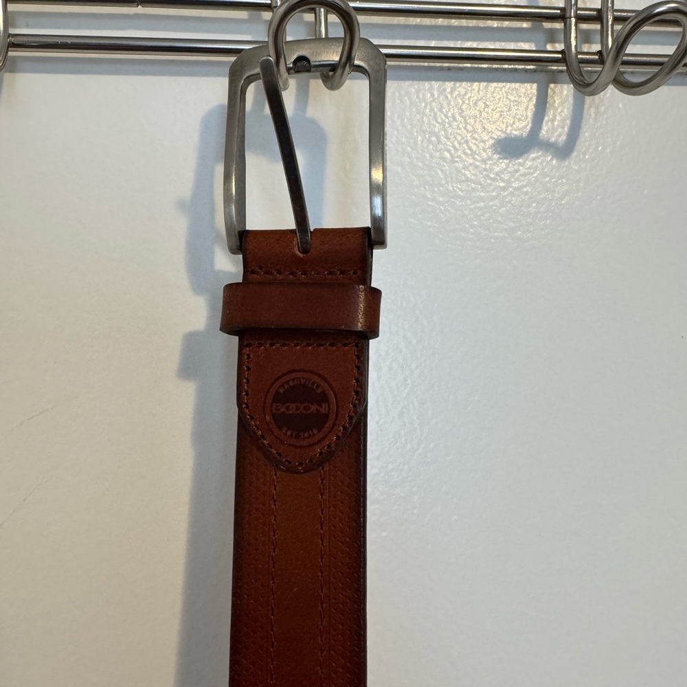 Men's Boconi Brown Leather Belt - 32